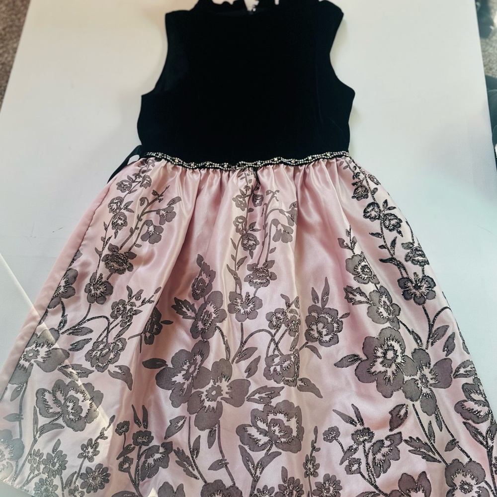 Rare Editions Black and Pink Floral Dress